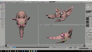 Vitualizace 3D tištěné lebky loutky lišáka z filmu Myši patří do nebe.