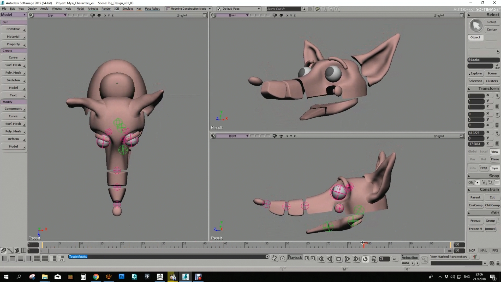 Visualisation of the 3D-printed fox puppet skull from the film Even Mice Belong in Heaven
