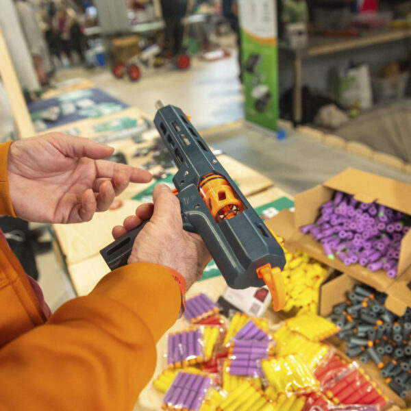 3D-printed Printkeep blasters at Maker Faire Prague