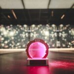 Future Gate 2026 award with red backlighting Future Gate 2026 award with red backlighting